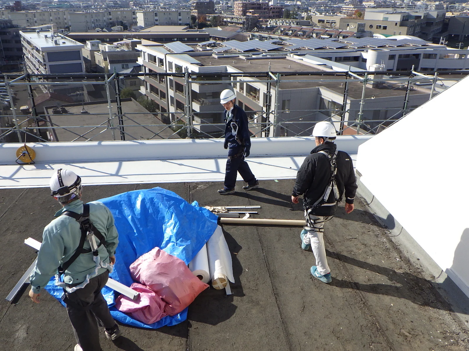 集合住宅防水改修工事 施工中