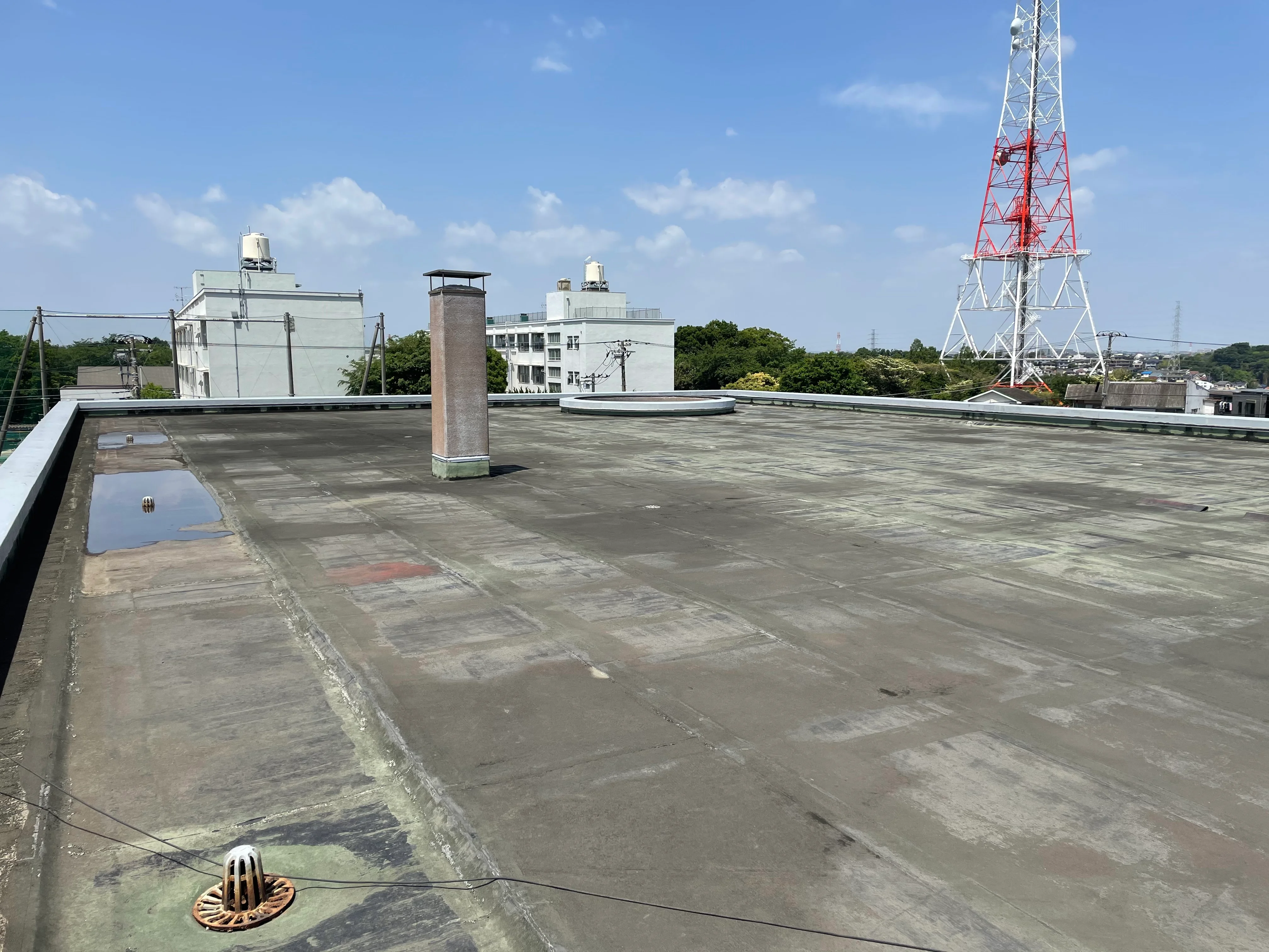 配水所屋上防水改修工事 施工前